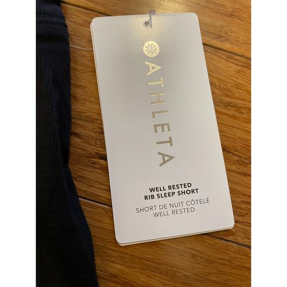 NWT ATHLETA WOMENS VIOLET BLUE SLEEVELESS TANK AND BLACK SHORTS RIB SLEEP SET 3X - Picture 8 of 12